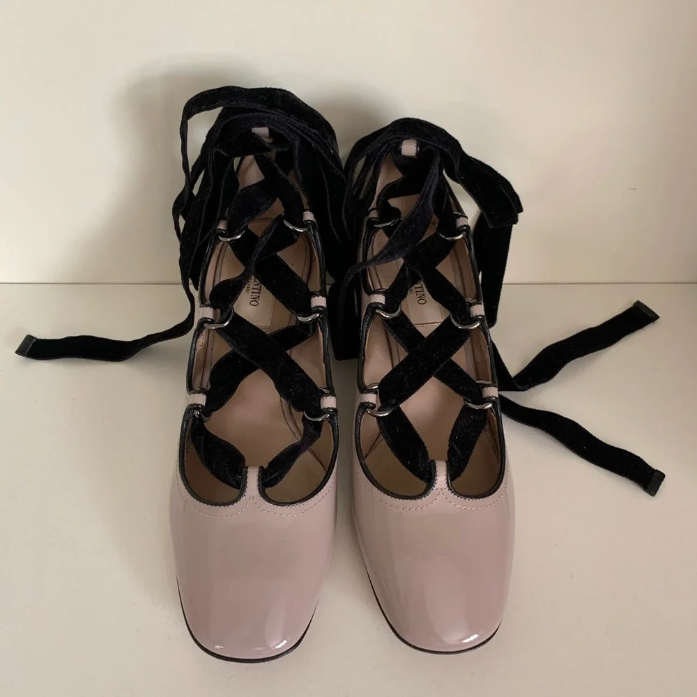New Valentino ballerina patent heels